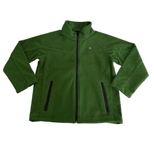 Luckybuns Green‎ Fleece Full Zip Jacket Youth Kids Large Warm Cozy Casual Winter